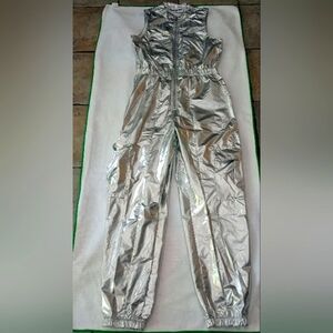 Silver Metallic Romper Jumpsuit Ready For Putter space🤖🩶